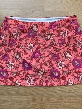 Lands' End Pink Floral Swim Skirt